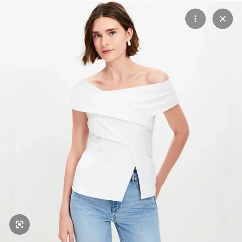 Loft Asymmetrical Off The Shoulder Top